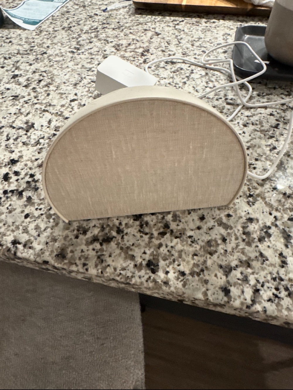 Hatch Beige Half-Moon Fabric Lantern Lamp